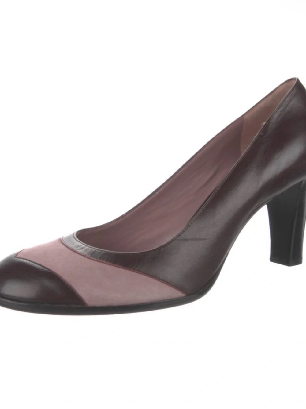Marc Jacobs Two-Tone Burgundy and Mauve Leather Pump